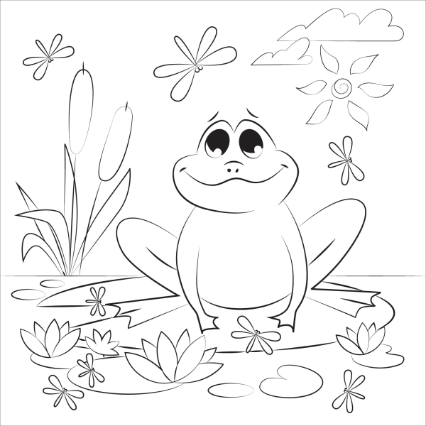 Frog coloring page image