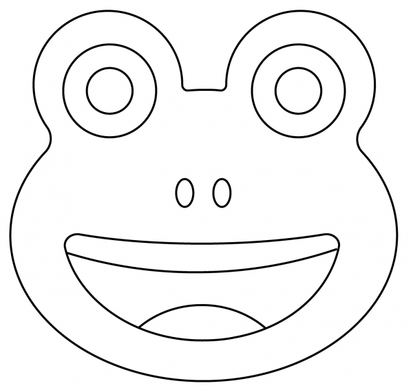 Frog Emoji coloring page image