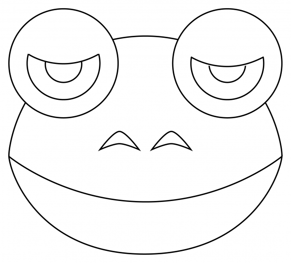 Frog Face coloring page image