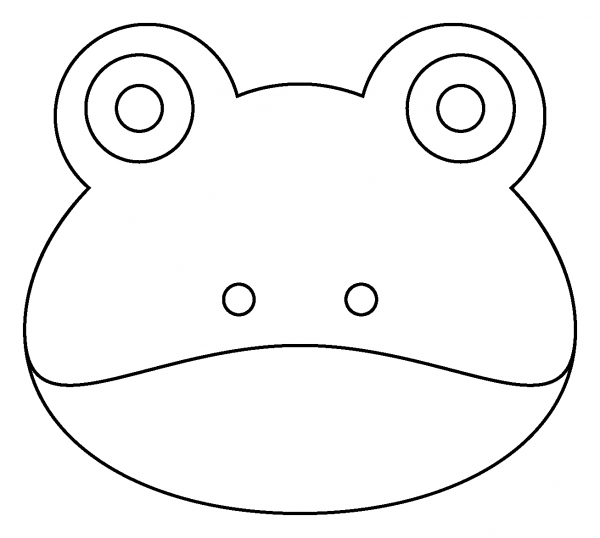 Frog Face Emoji coloring page image