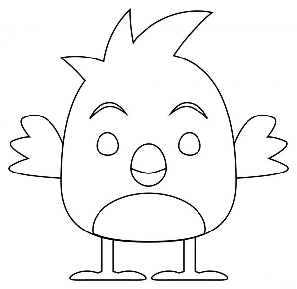 Front Facing Baby Chick coloring page image