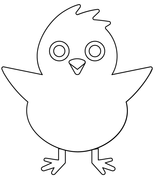 Front Facing Baby Chick Emoji coloring page image