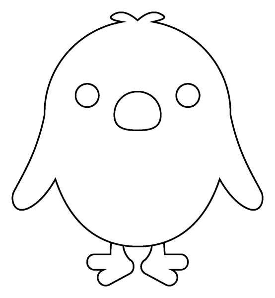 Front Facing Baby Chick Emoji coloring page image