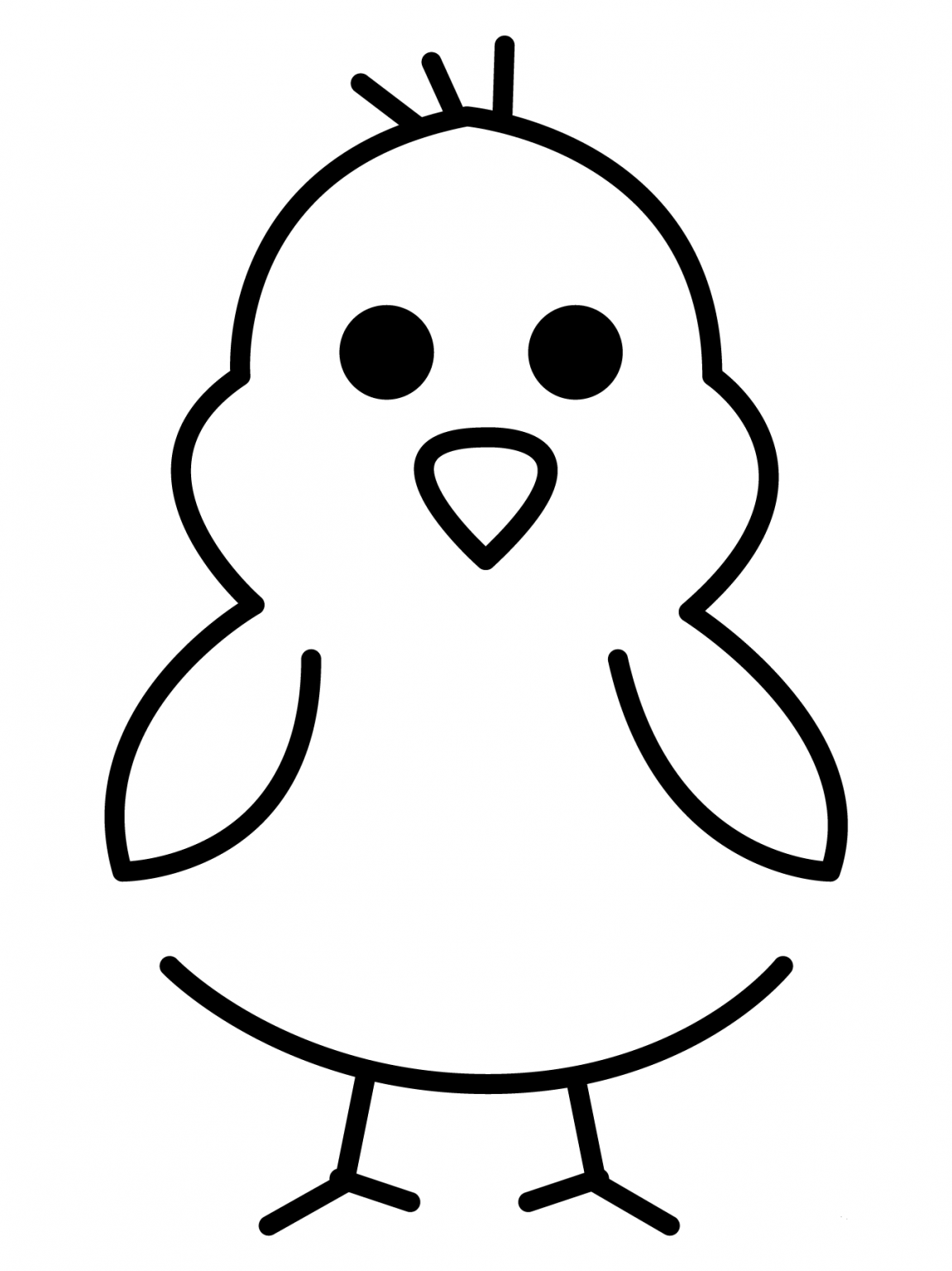 Front Facing Baby Chick Emoji coloring page - ColouringPages