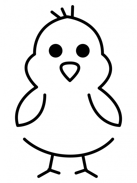 Front Facing Baby Chick Emoji coloring page image