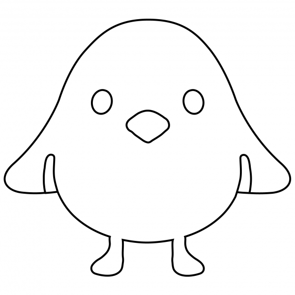 Front Facing Baby Chick Emoji coloring page image