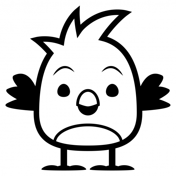 Front Facing Baby Chick Emoji coloring page image
