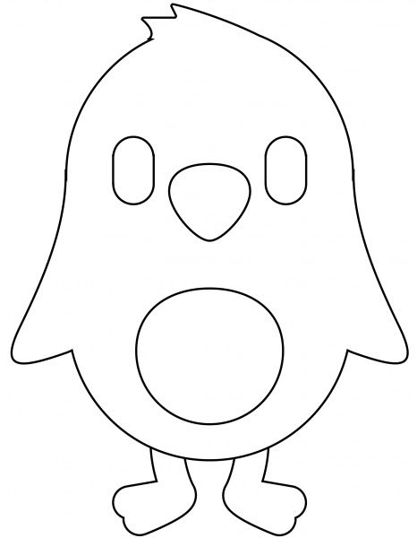 Front-Facing Chick Emoji coloring page image