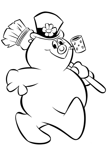 Frosty Snowman coloring page image
