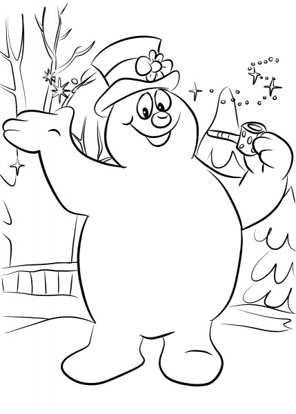 Frosty the Snowman coloring page image