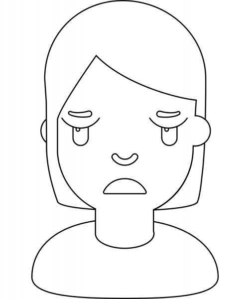Frown Emoji coloring page image