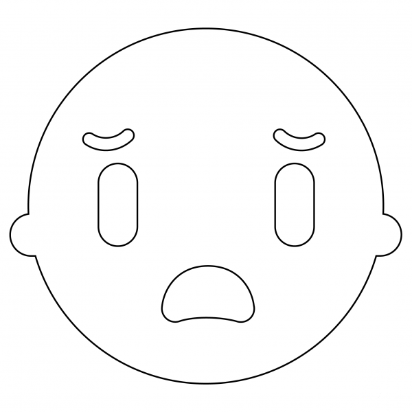 Frown Mouth Face Emoji coloring page image