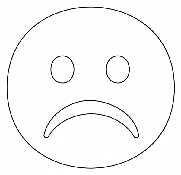 Frowning Face Emoji coloring page image