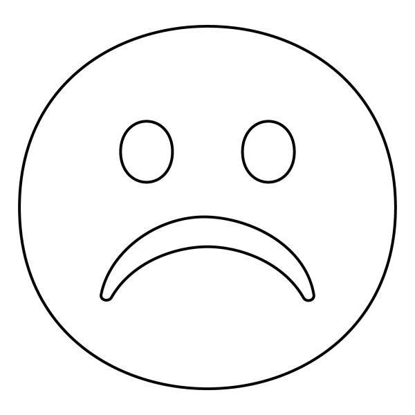 Frowning Face Emoji coloring page image