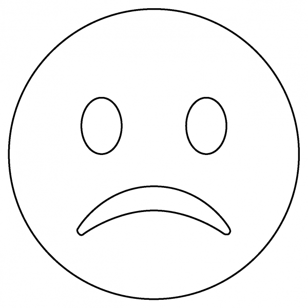 Frowning Face Emoji coloring page - ColouringPages