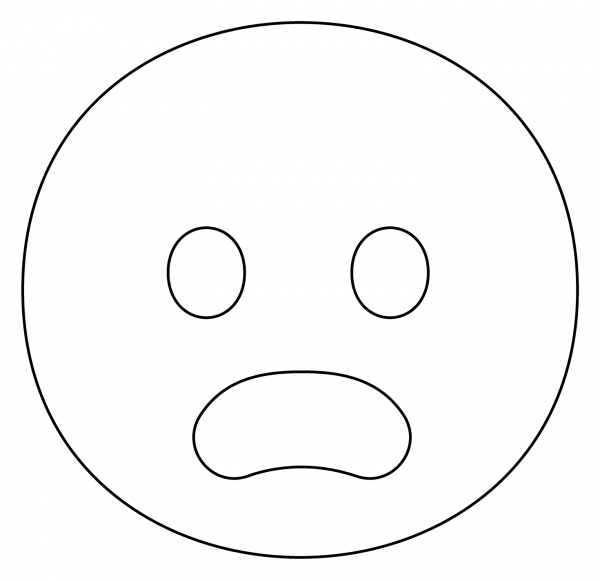 Frowning Face with Open Mouth Emoji coloring page image