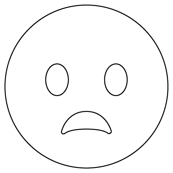 Frowning Face with Open Mouth Emoji coloring page image