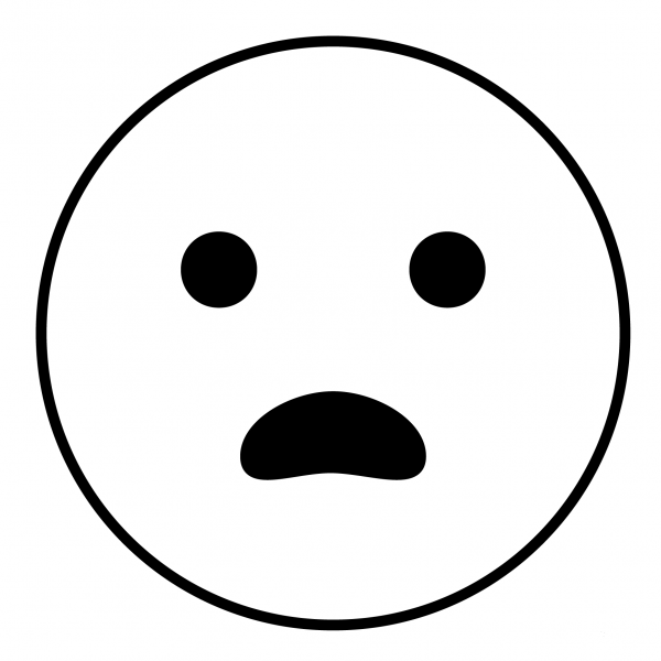 Frowning Face with Open Mouth Emoji coloring page image