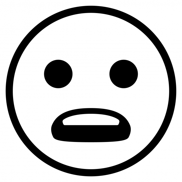 Frowning Face with Open Mouth Emoji coloring page image