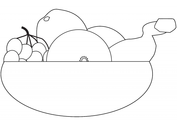Fruit Bowl coloring page image