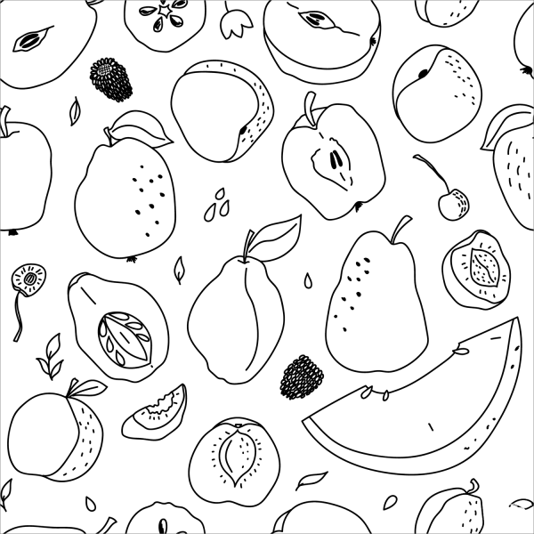 Fruit Pattern coloring page image