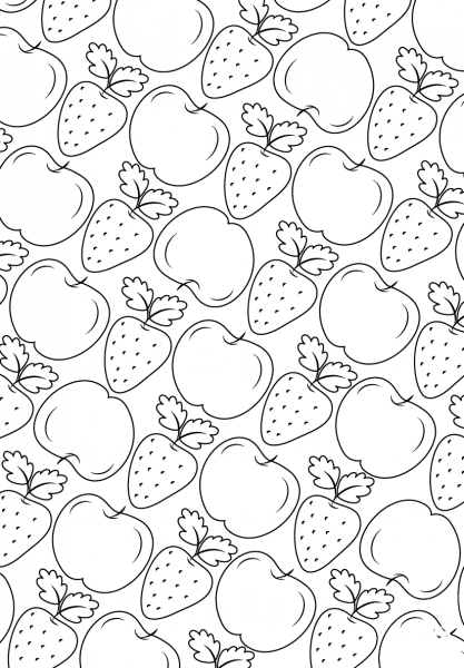 Fruit Pattern coloring page image