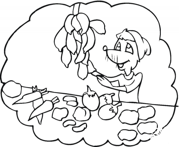 Fruits and Veggies coloring page image