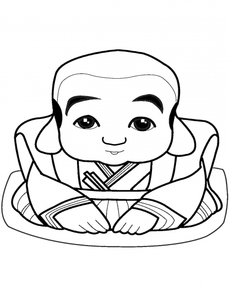 Fukusuke coloring page image
