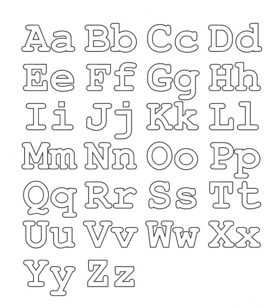 Full alphabet worksheet  (Capital and small letters) coloring page image