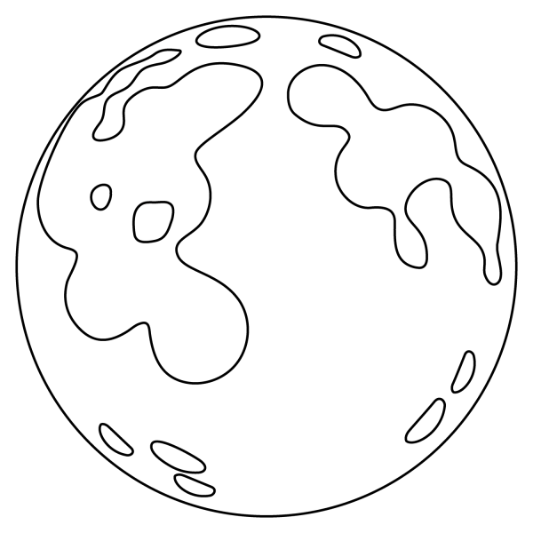 Full Moon Emoji coloring page image