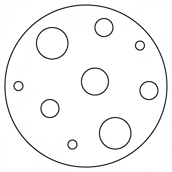 Full Moon Emoji coloring page image