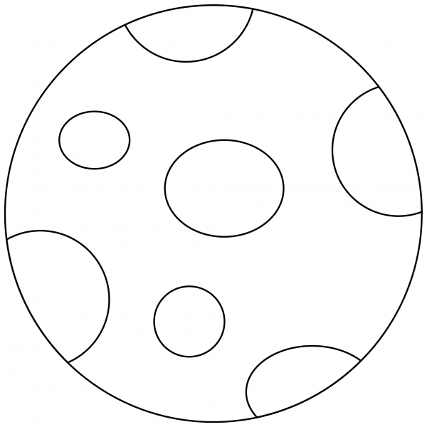 Full Moon Emoji coloring page image