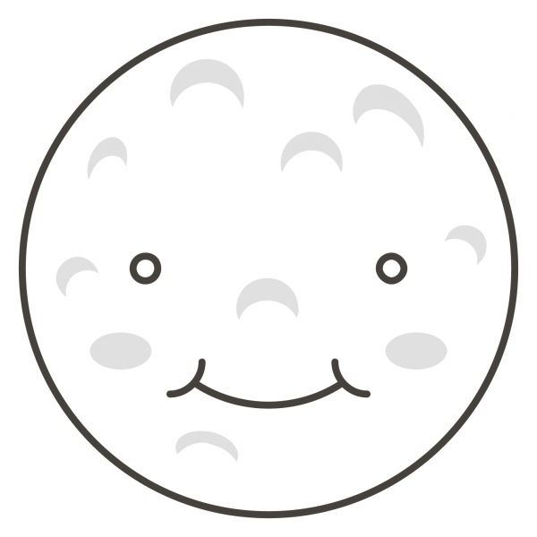 Full Moon Face coloring page image