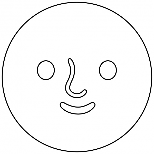 Full Moon Face Emoji coloring page image