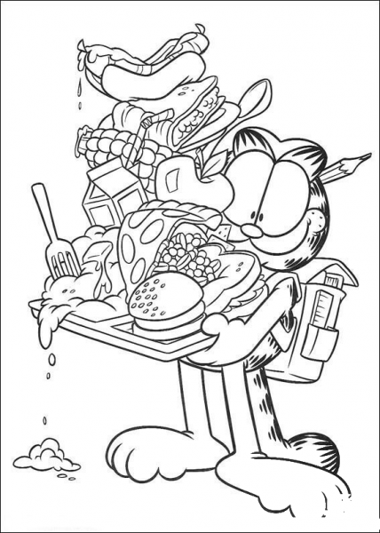 Full Of Food  coloring page image