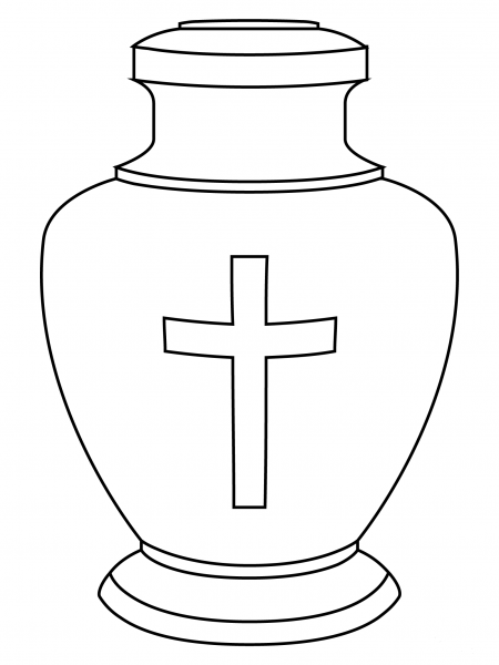 Funeral Urn coloring page image