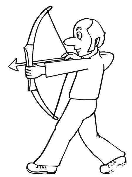 Funny Archer coloring page image