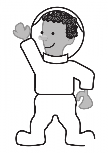 Funny Astronaut coloring page image