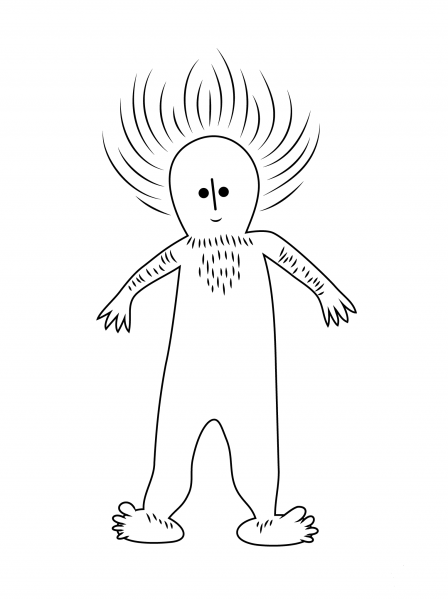 Funny Boy from Aboriginal Rock Painting coloring page image
