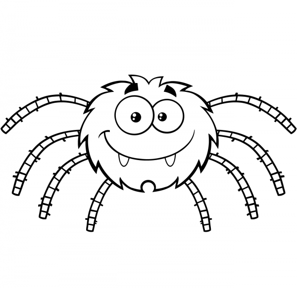 Funny Cartoon Spider coloring page image