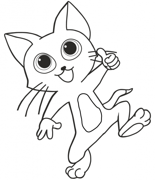 Funny Cat coloring page image