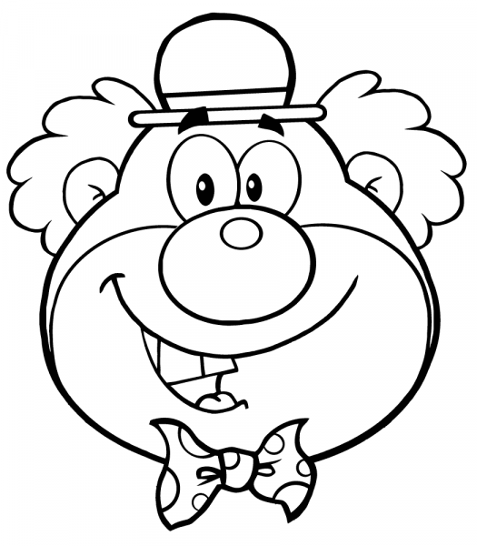 Funny Clown Head coloring page image