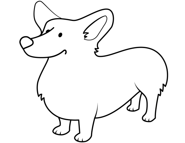 Funny Corgi coloring page image