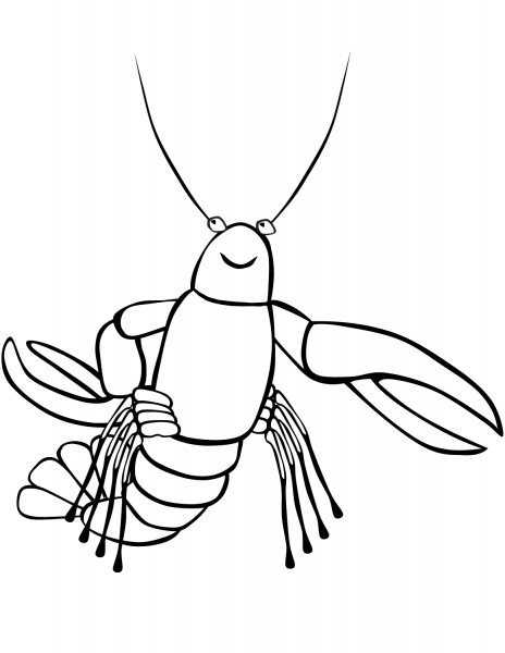 Funny Crayfish coloring page image
