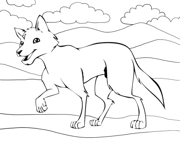 Funny Dingo coloring page image