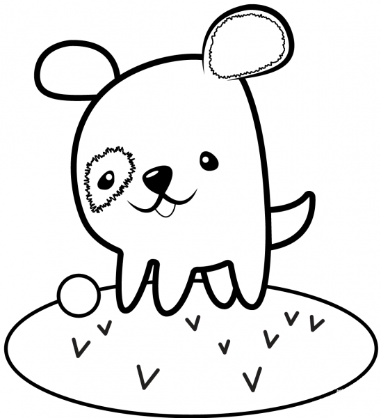 Funny Dog coloring page image