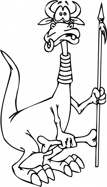 Funny Dragon as a Member of the Tribe coloring page image