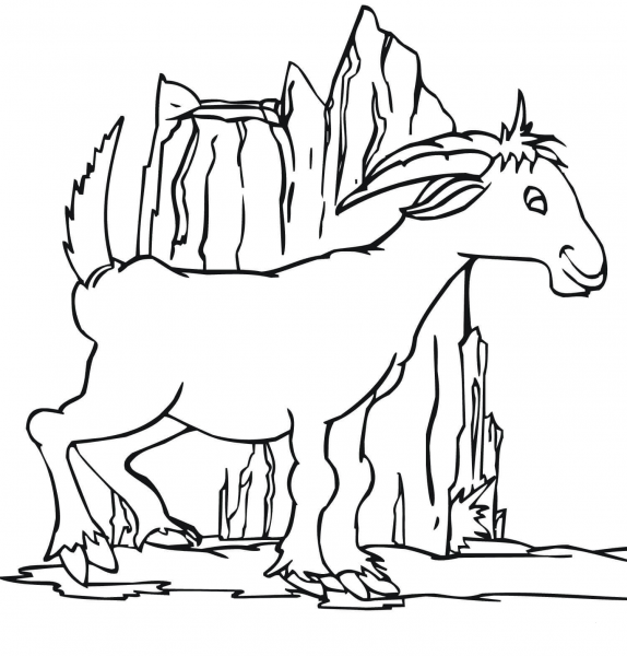 Funny Goat coloring page image