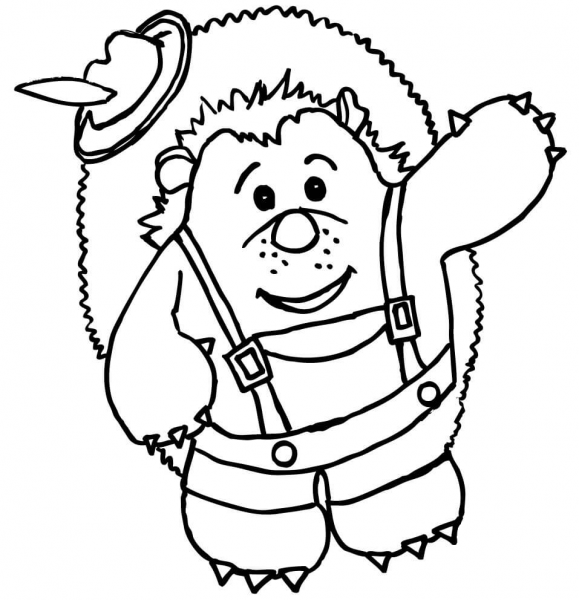 Funny Hedgehog coloring page image