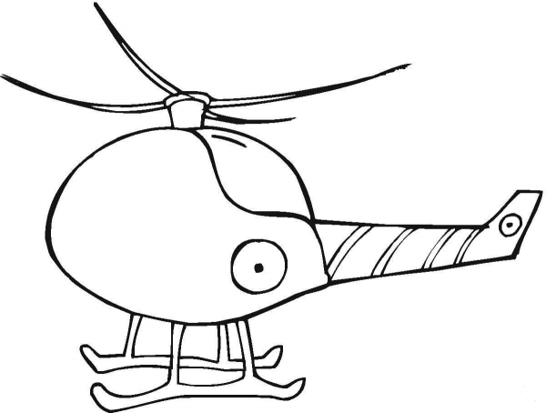 Funny Helicopter coloring page image
